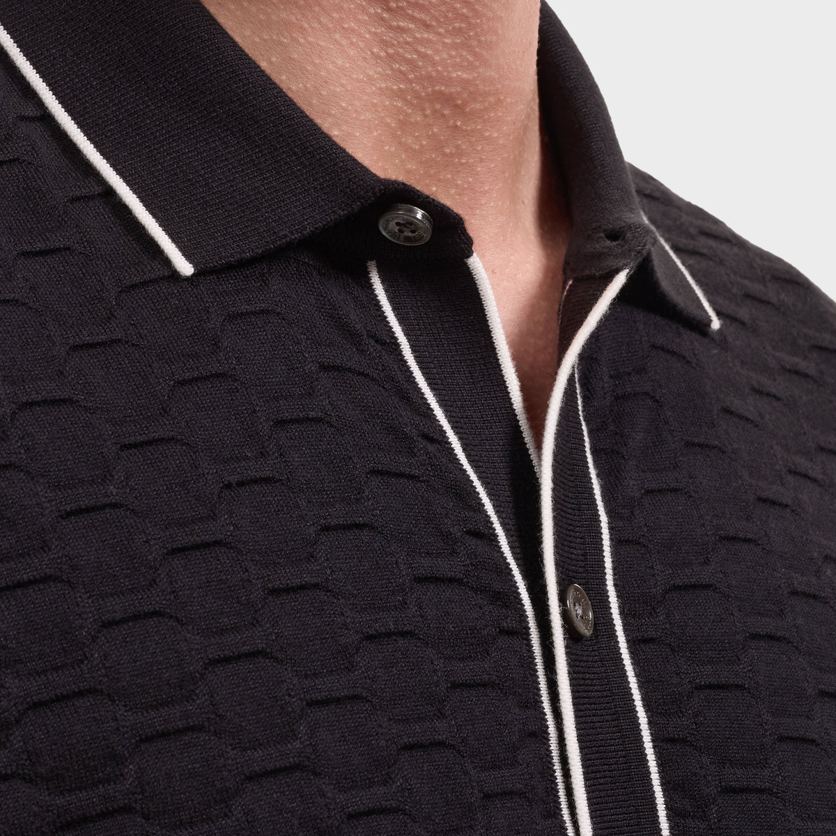 Bugatchi S/S Shirt Sweater, Black – view 5