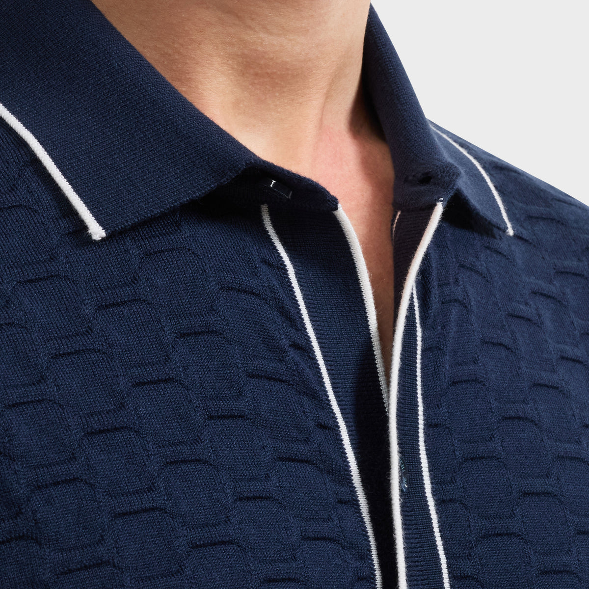 Bugatchi S/S Shirt Sweater, Navy – view 5