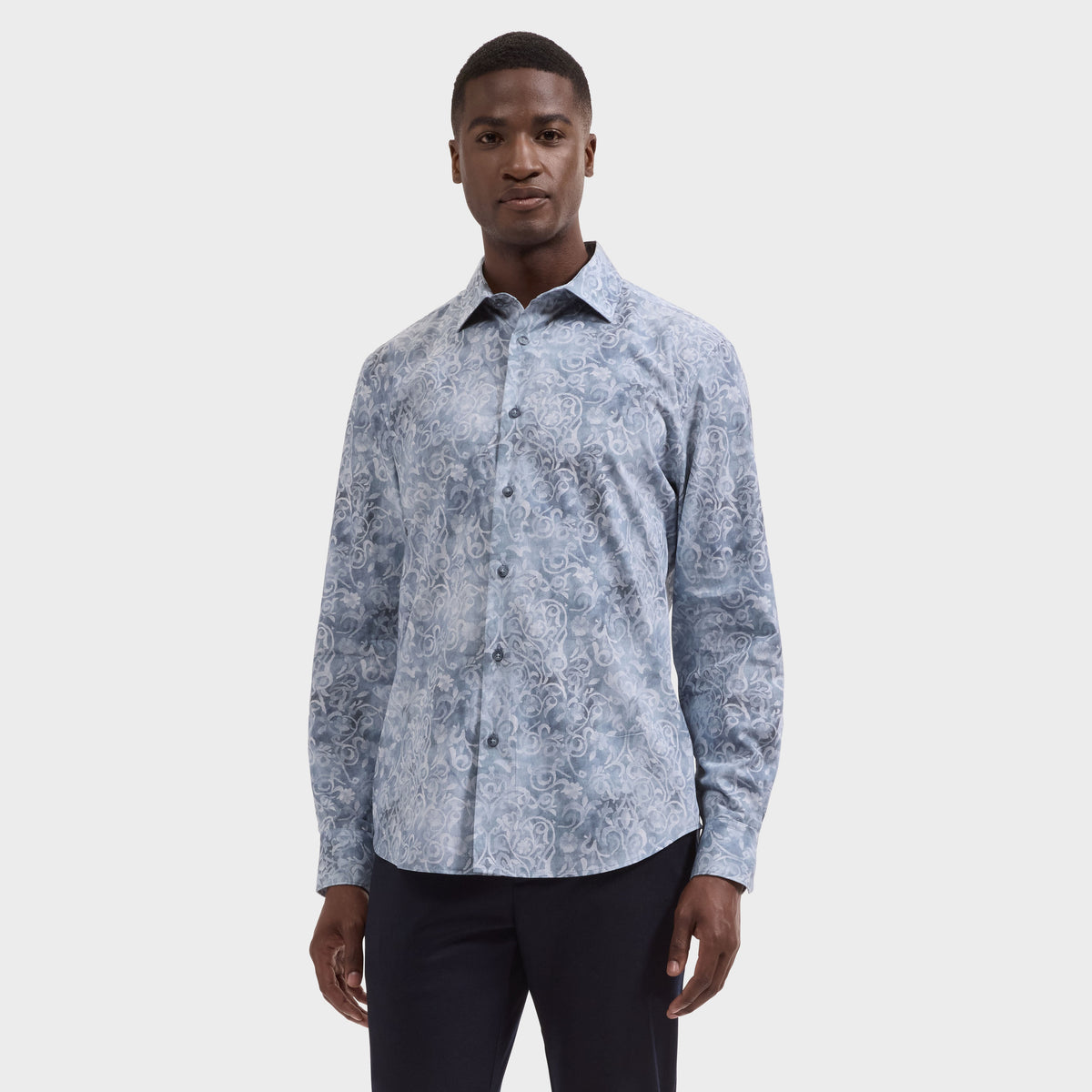 Bugatchi L/S Axel Shirt, Slate – view 3