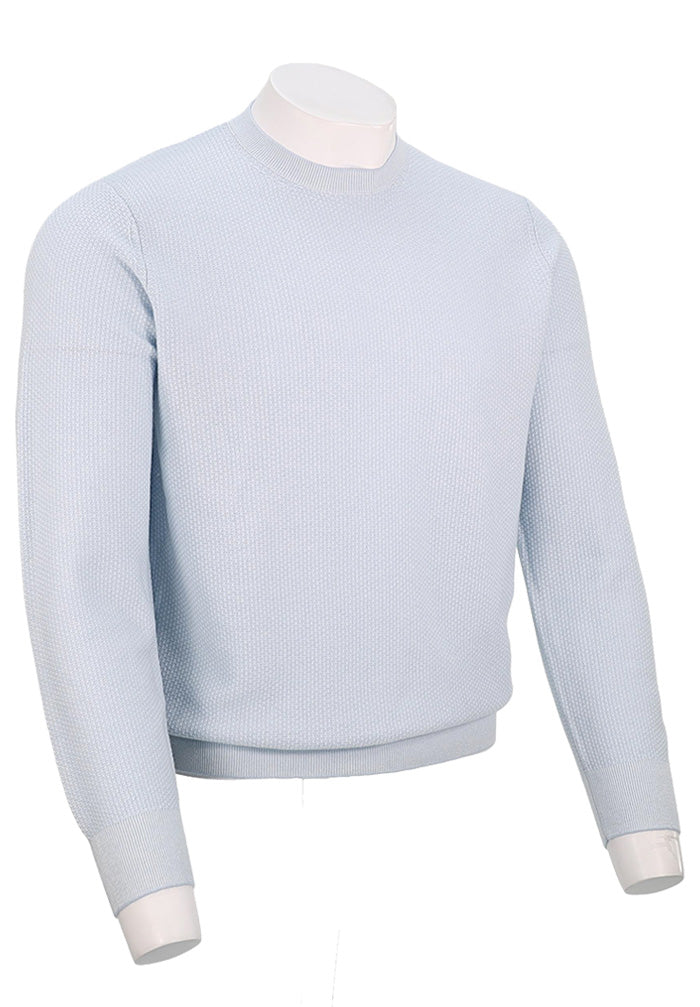 VINCE GEO JACQUARD L/S CREW, Whitecap/Cream