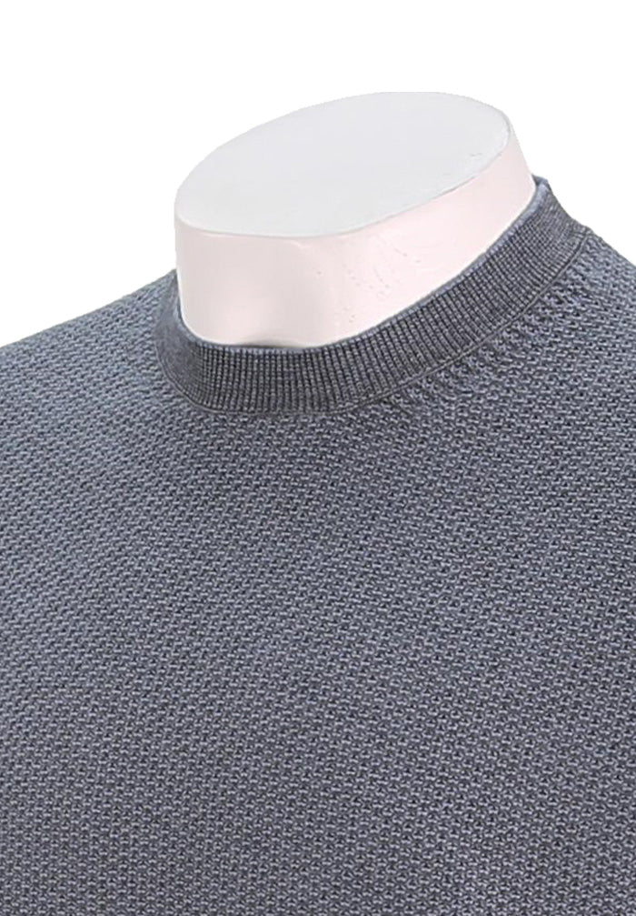 VINCE GEO JACQUARD L/S CREW, Parlor Blue/Grey