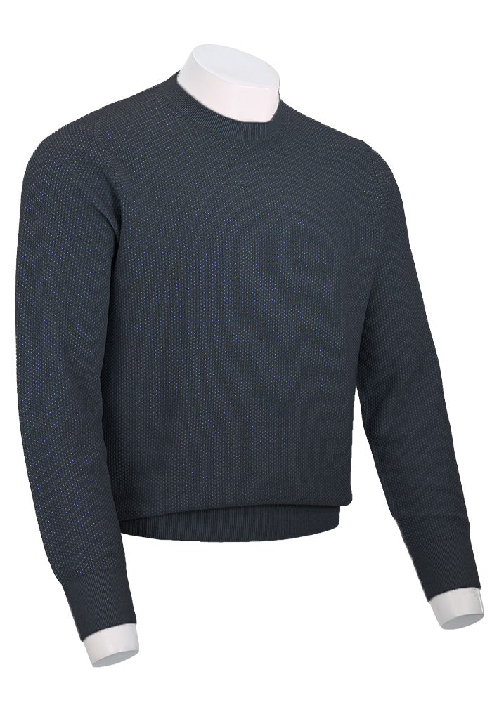 VINCE GEO JACQUARD L/S CREW, Coastal/Grey