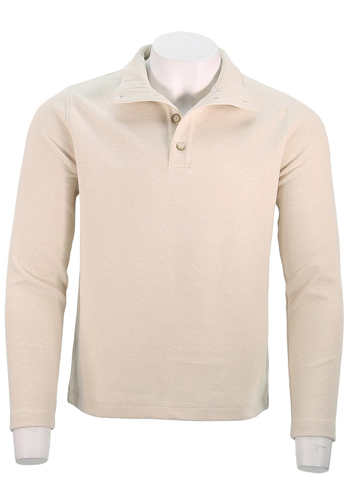 VINCE BUTTON MOCK NECK L/S, Bone