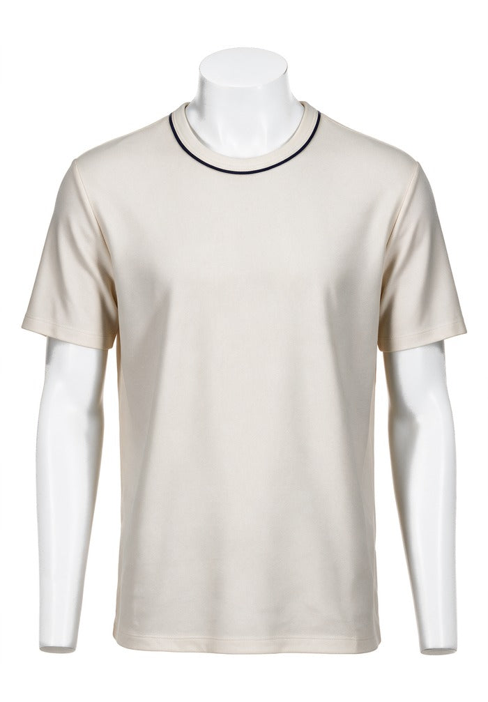 Vince Tipped Pima Cotton Piqué T-Shirt, Blanco | Mondo Uomo Naples FL