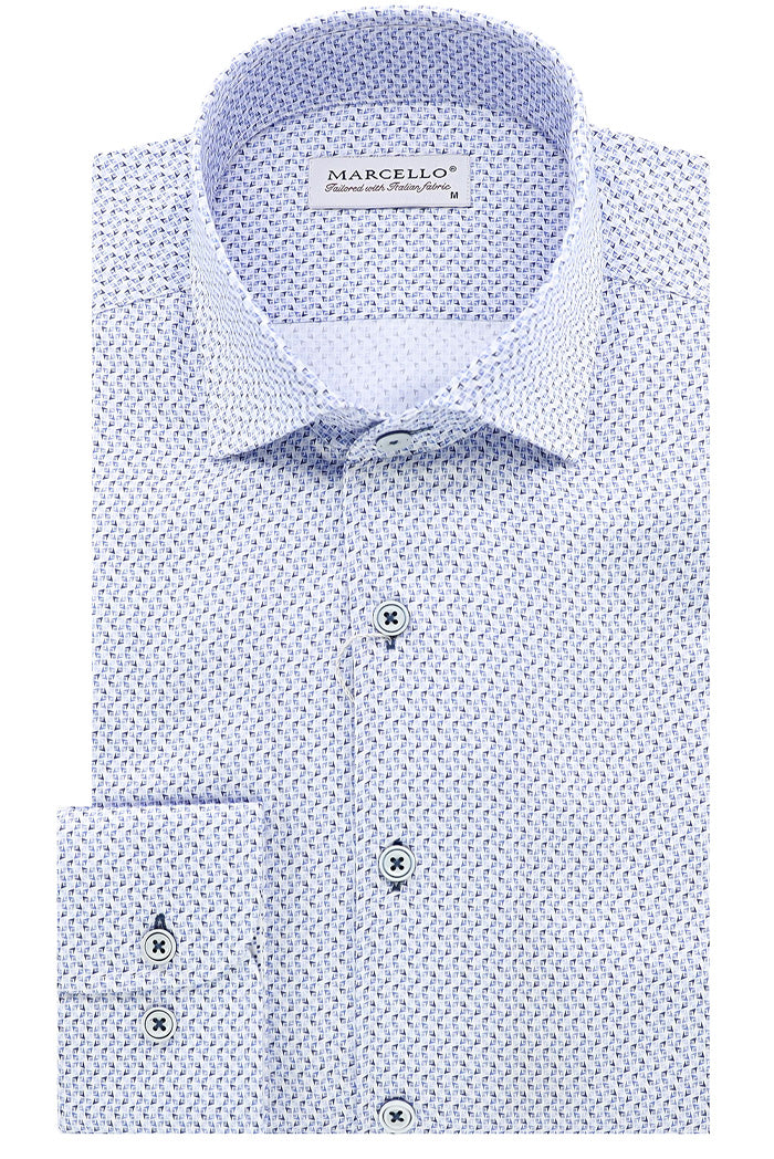 Marcello Long Sleeve Shirt, Blue