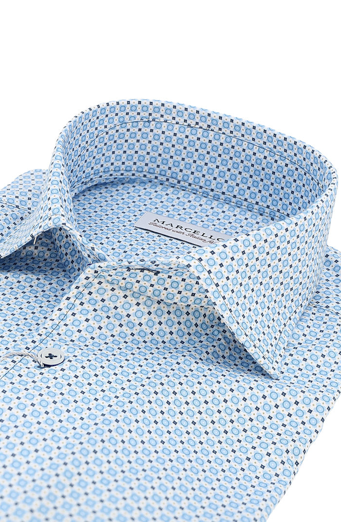 Marcello L/S Pattern Shirt, Pool