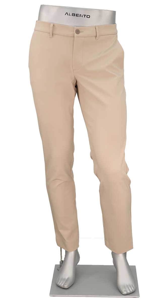 Alberto Slim Performance Move Pant, Tan | Mondo Uomo Naples FL