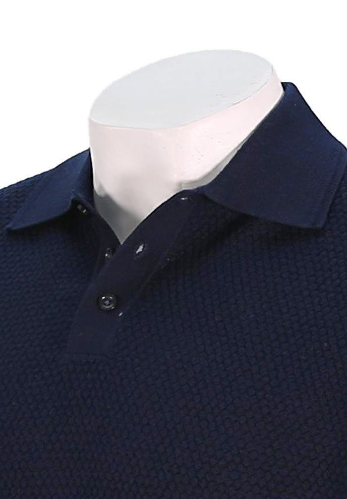 Patrick Assaraf Short Sleeve Polo, Dark Blue