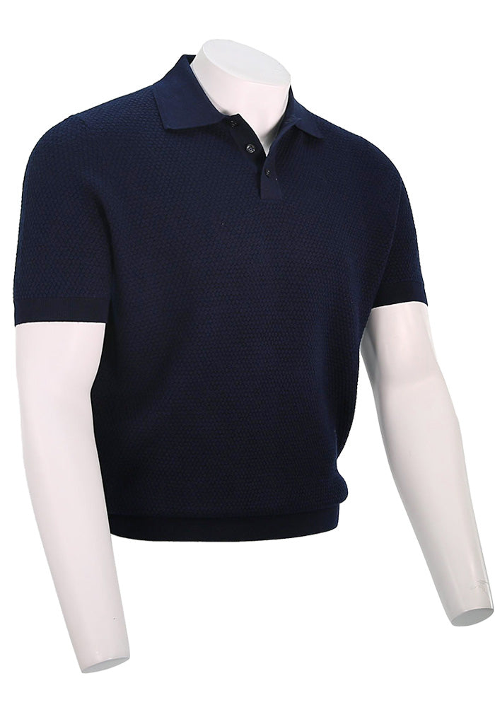Patrick Assaraf Short Sleeve Polo, Dark Blue