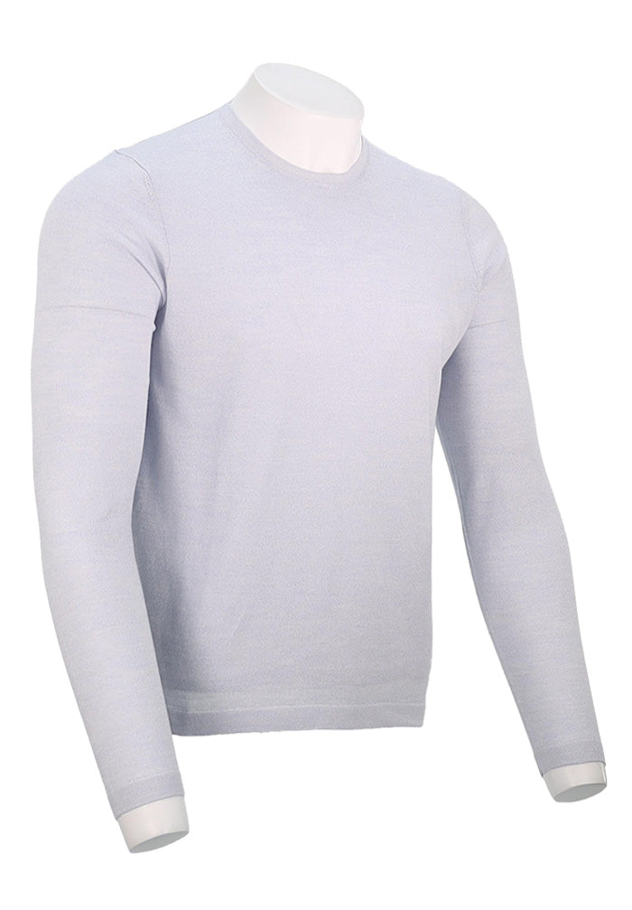 Patrick Assaraf Long Sleeve Cotton Crew, Ocean