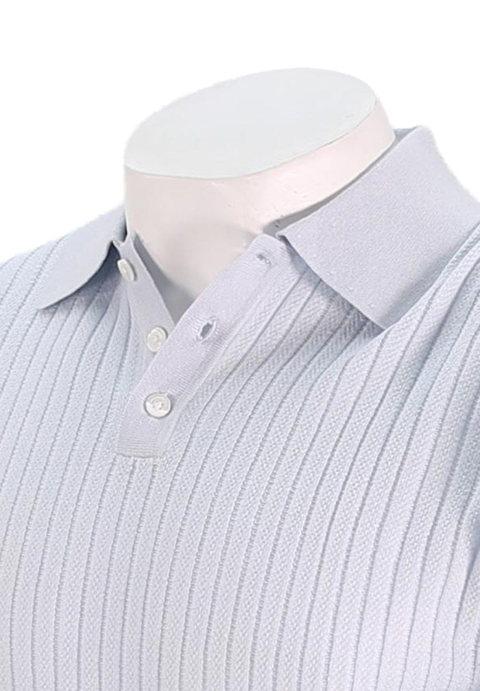 Patrick Assaraf Short Sleeve Polo, Pale Blue