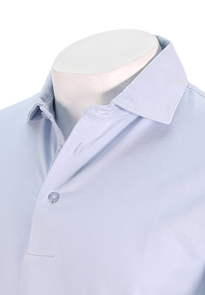 Patrick Assaraf Short Sleeve Cotton Polo, Blue Ice