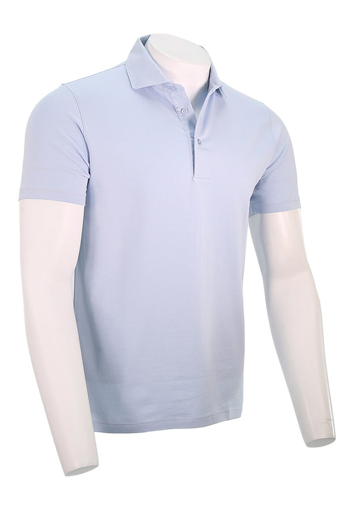 Patrick Assaraf Short Sleeve Cotton Polo, Blue Ice