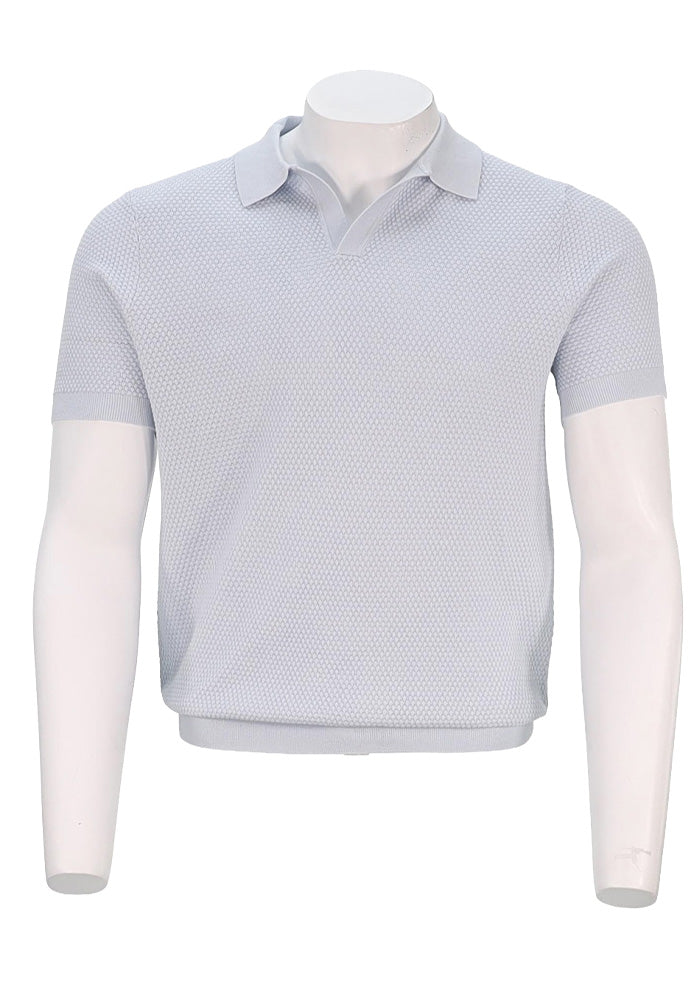 Patrick Assaraf S/S Johnny Collar Polo, Pale Blue