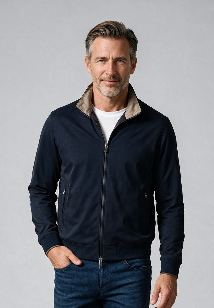 Paul & Shark Full Zip Sweater, Navy — model detail