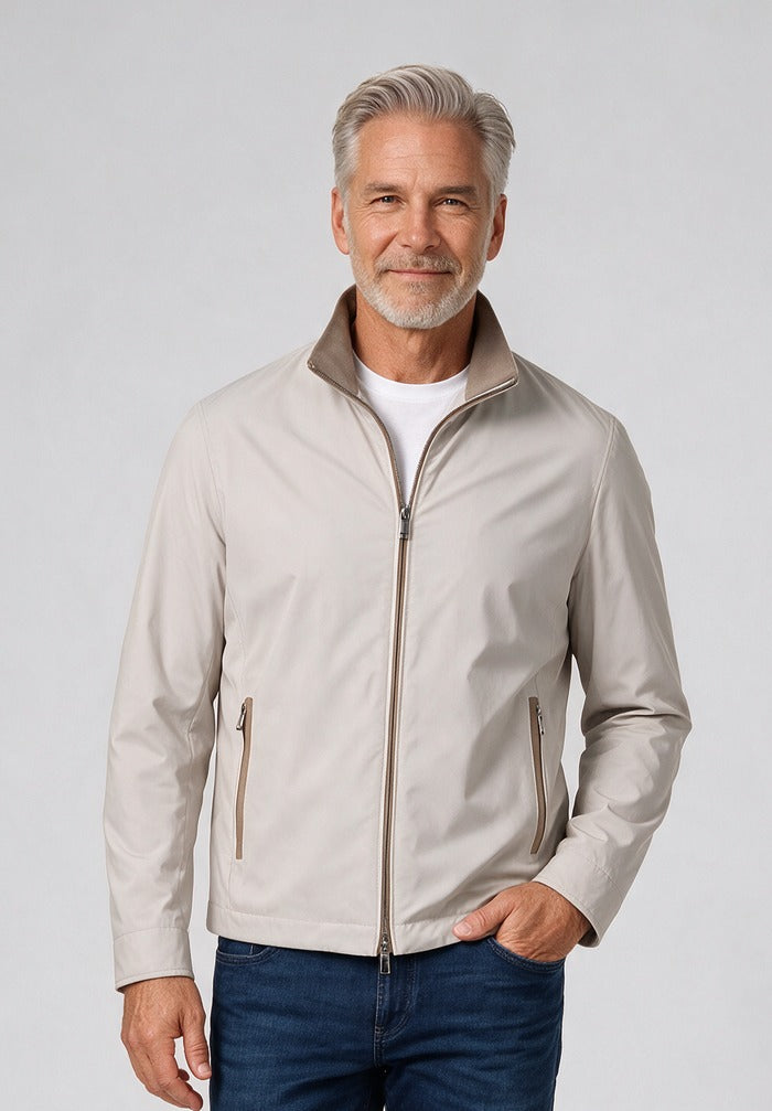 Paul & Shark Waterproof Jacket, Off White — model detail