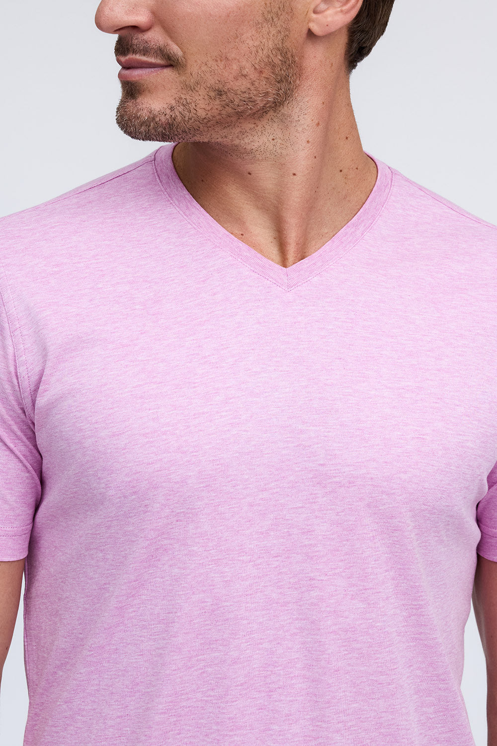 Raffi Aqua Cotton Noah V-Neck Tee in Violet – view 2 #Color_Violet