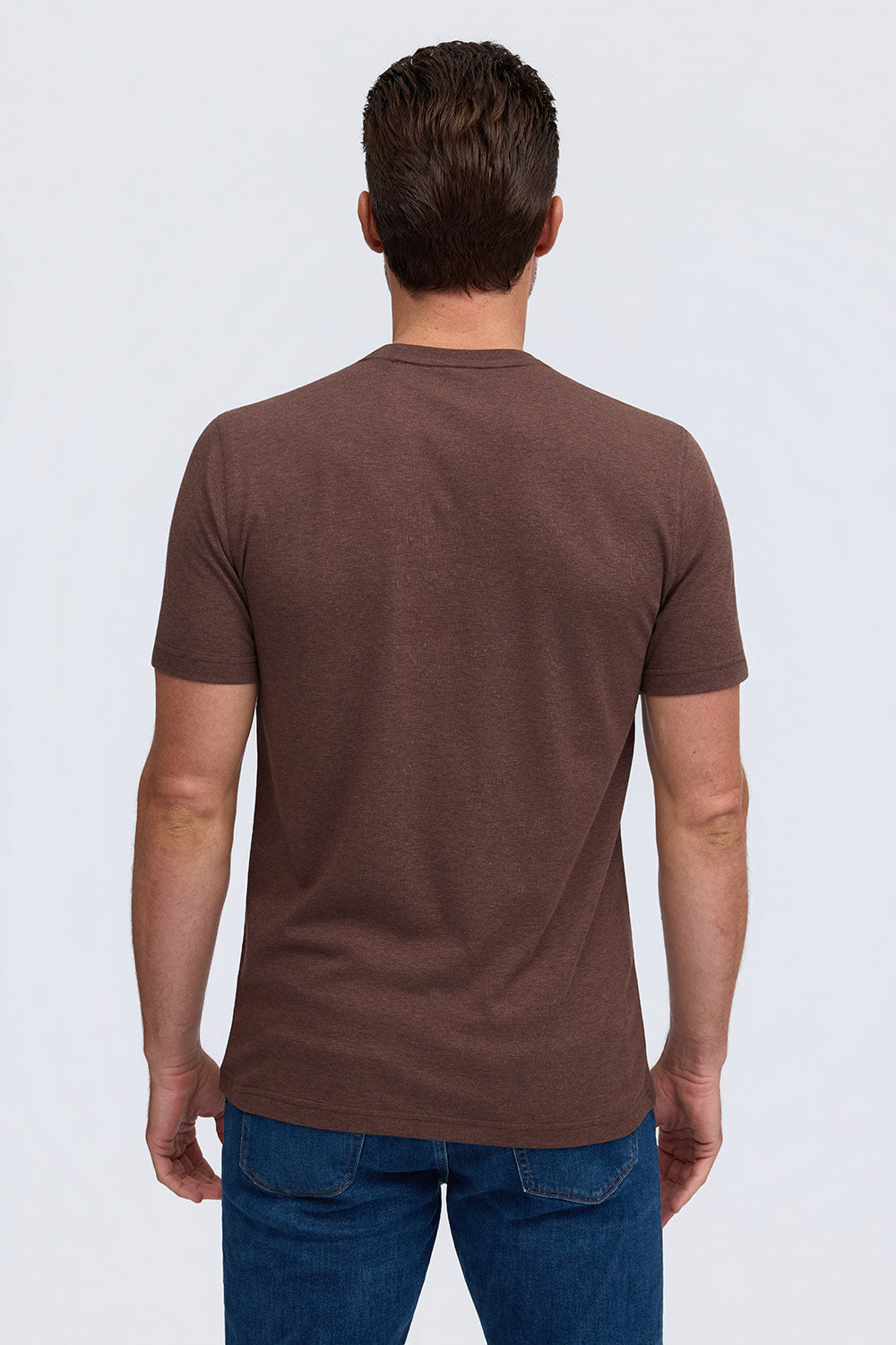 Raffi Aqua Cotton Lafayette Crew Neck Tee in Toffee – view 2 #Color_Toffee
