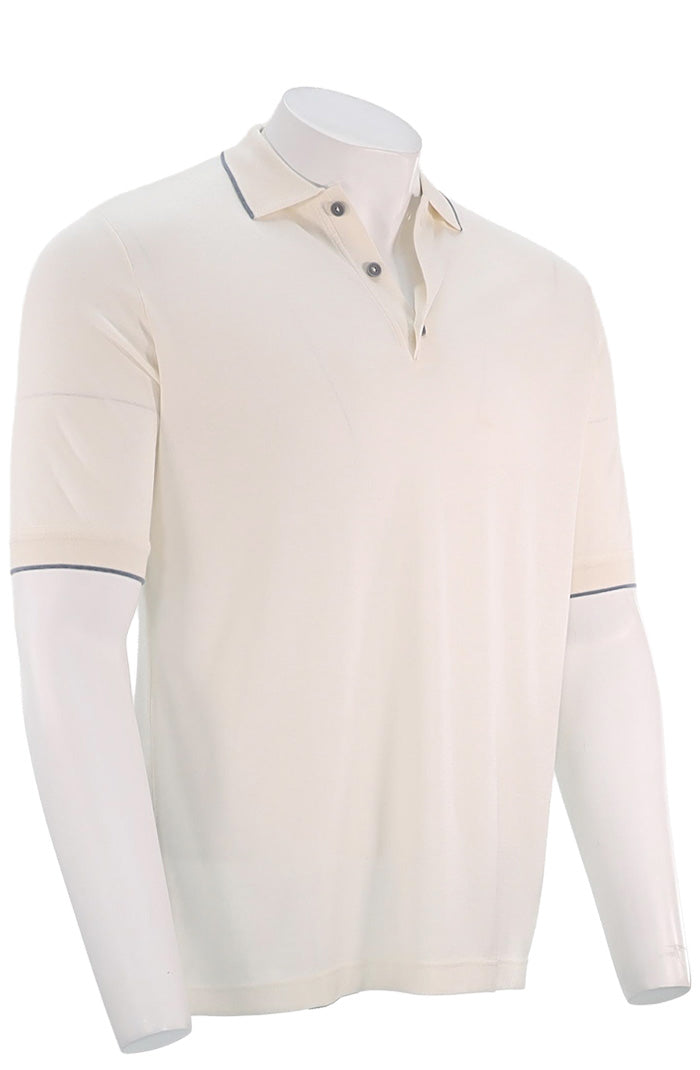 St. Croix Short Sleeve Silk Cotton Polo, IVORY
