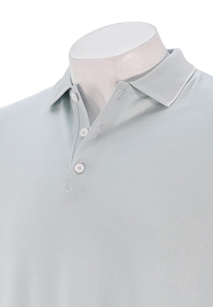 St. Croix Short Sleeve Silk Cotton Polo, LIGHT BLUE