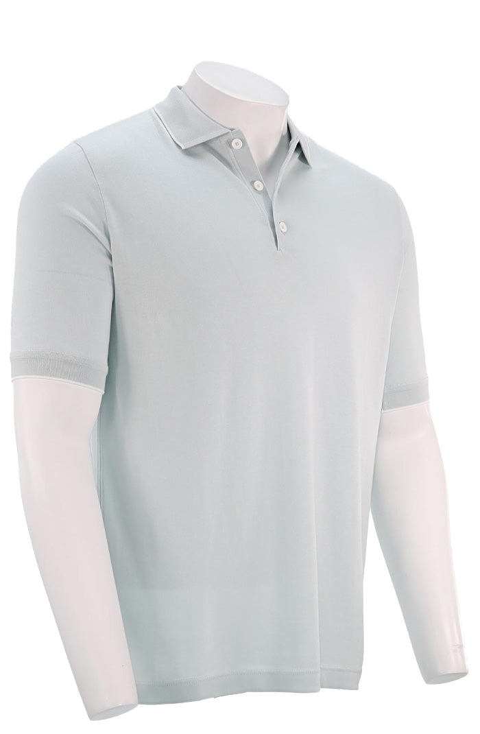 St. Croix Short Sleeve Silk Cotton Polo, LIGHT BLUE