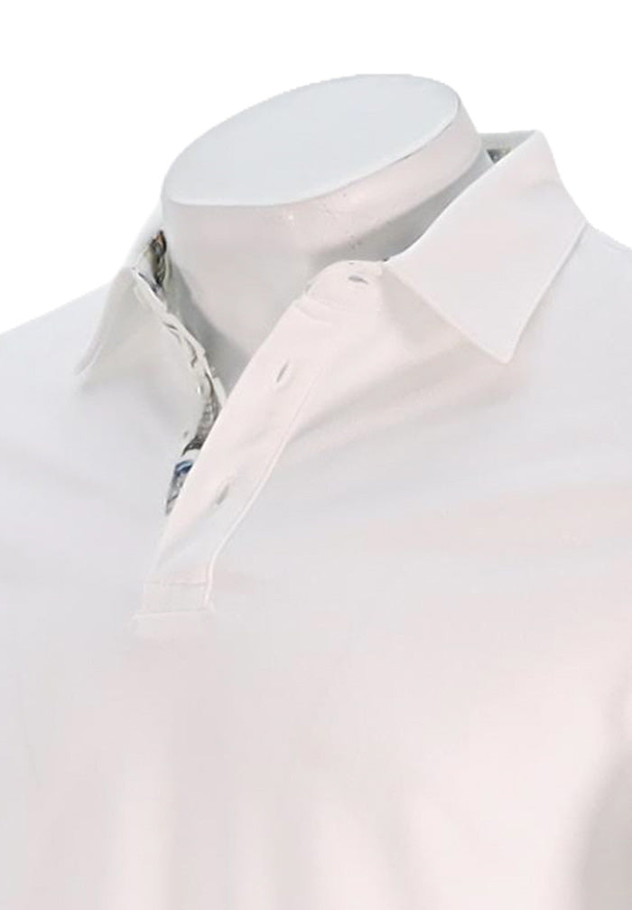 Stenstroms Cotton Pique Polo, White