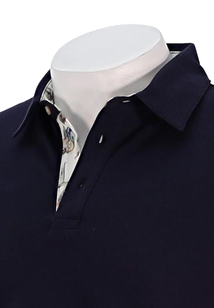Stenstroms Cotton Pique Polo, Navy