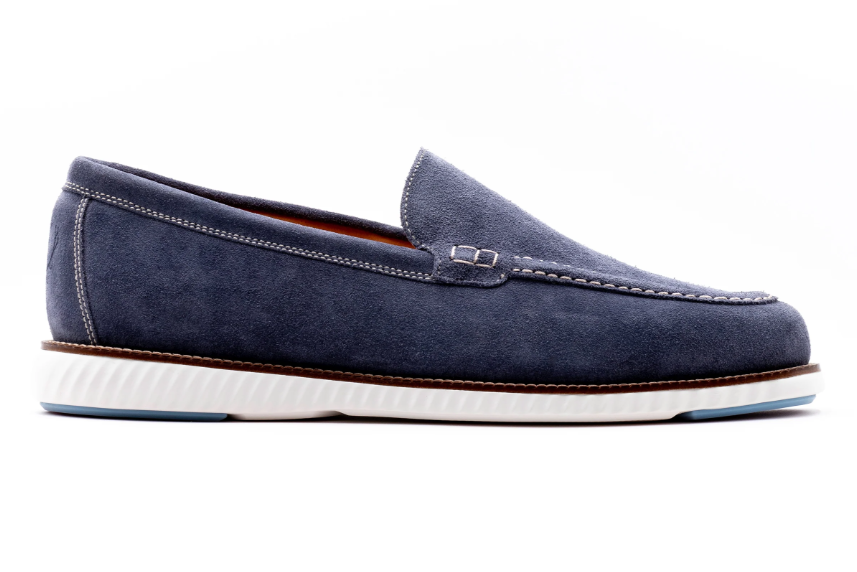 Martin Dingman Countryaire Venetian Close Up View For Men in Marine - Mondo Uomo