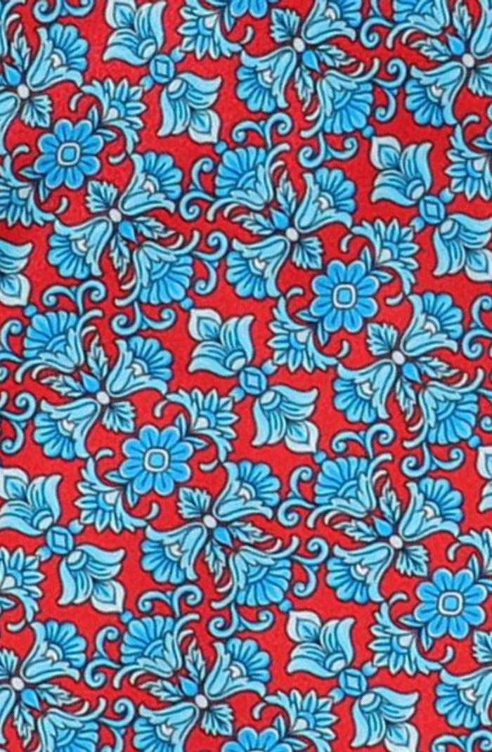 Italo Ferretti Silk Tie, Turquoise Red Floral