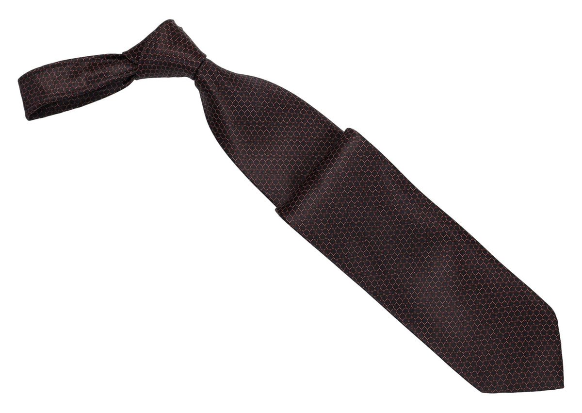 Italo Ferretti Silk Tie, Chocolate Pink Micro Neat