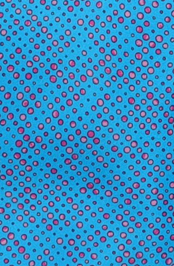 Italo Ferretti Silk Tie, Turquoise Red Ring Dot