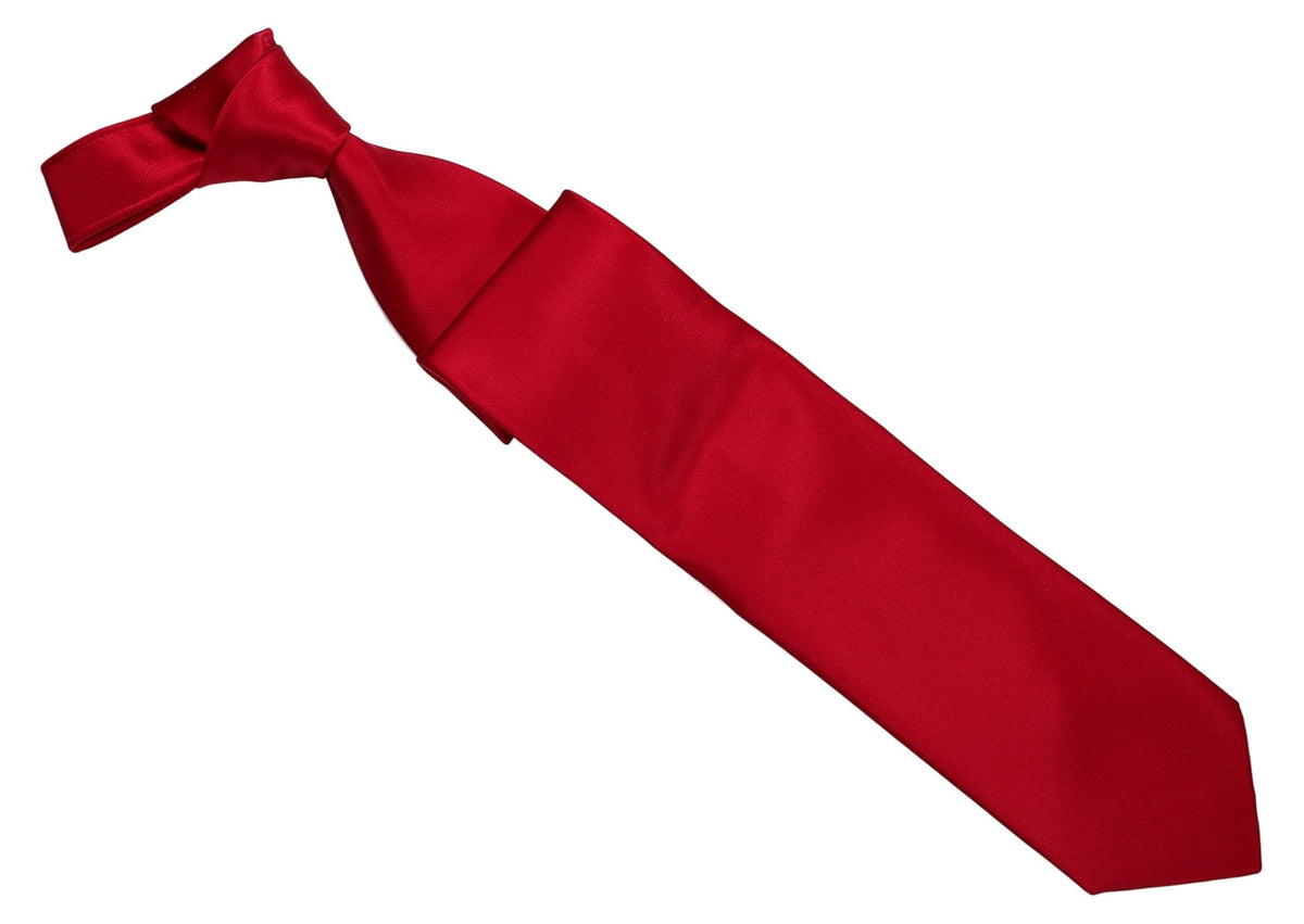 Italo Ferretti Silk Tie, Red Satin Solid