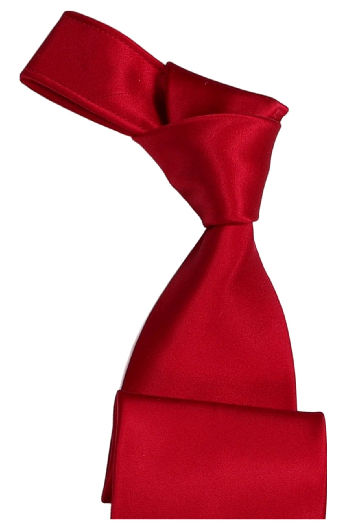 Italo Ferretti Silk Tie, Red Satin Solid