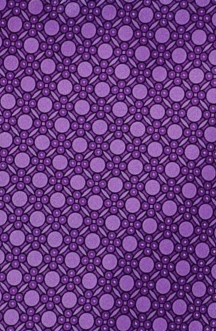 Italo Ferretti Silk Tie, Purple Lavender Circle Neat