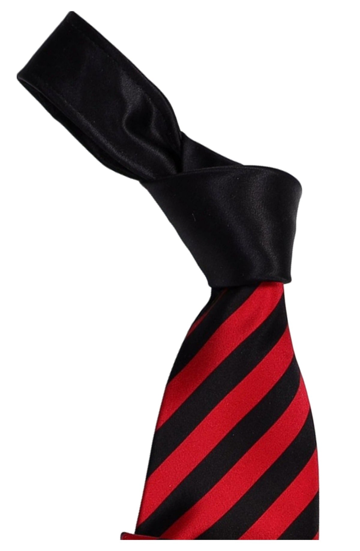 Italo Ferretti Silk Tie, Black Red Contrast Stripe