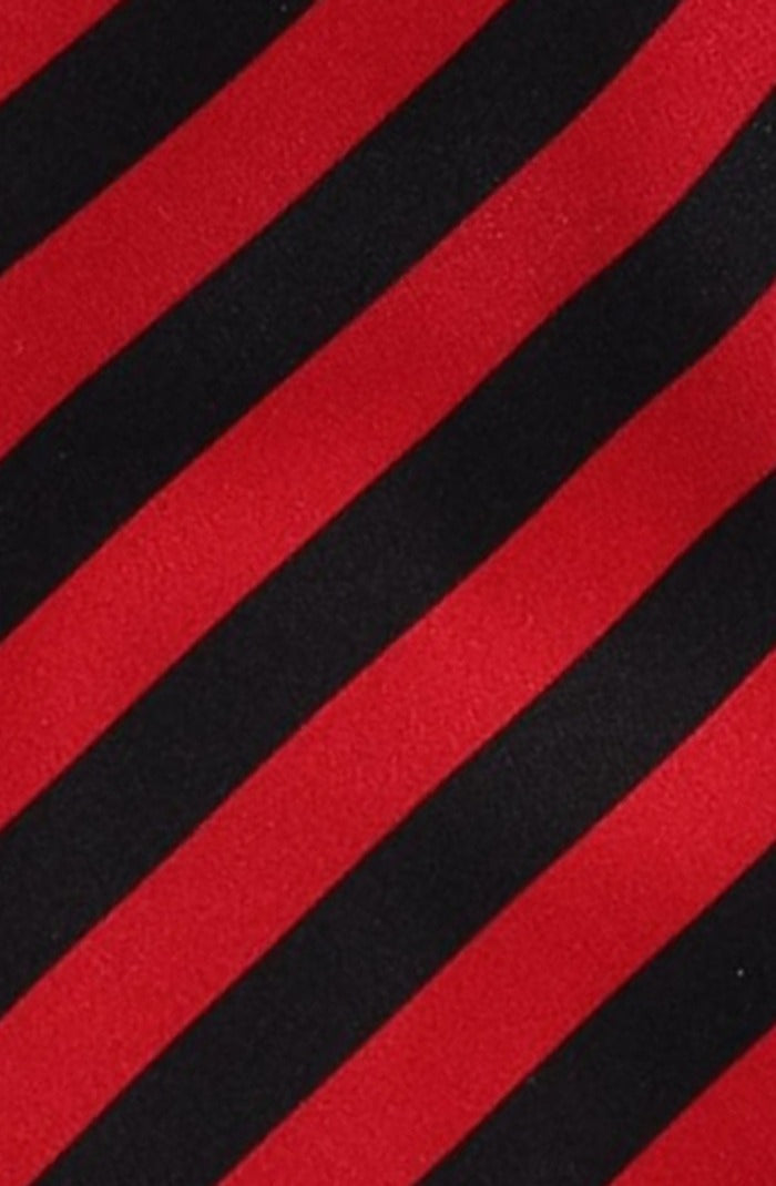 Italo Ferretti Silk Tie, Black Red Contrast Stripe