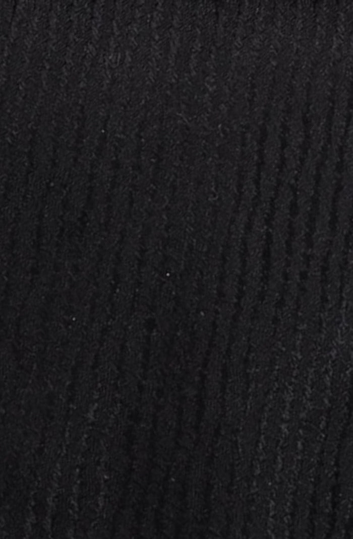 Italo Ferretti Silk Tie, Black Ribbed Solid