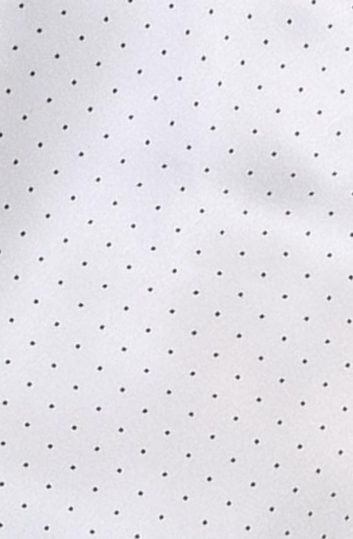Italo Ferretti Silk Tie, White Black Contrast Pin Dot