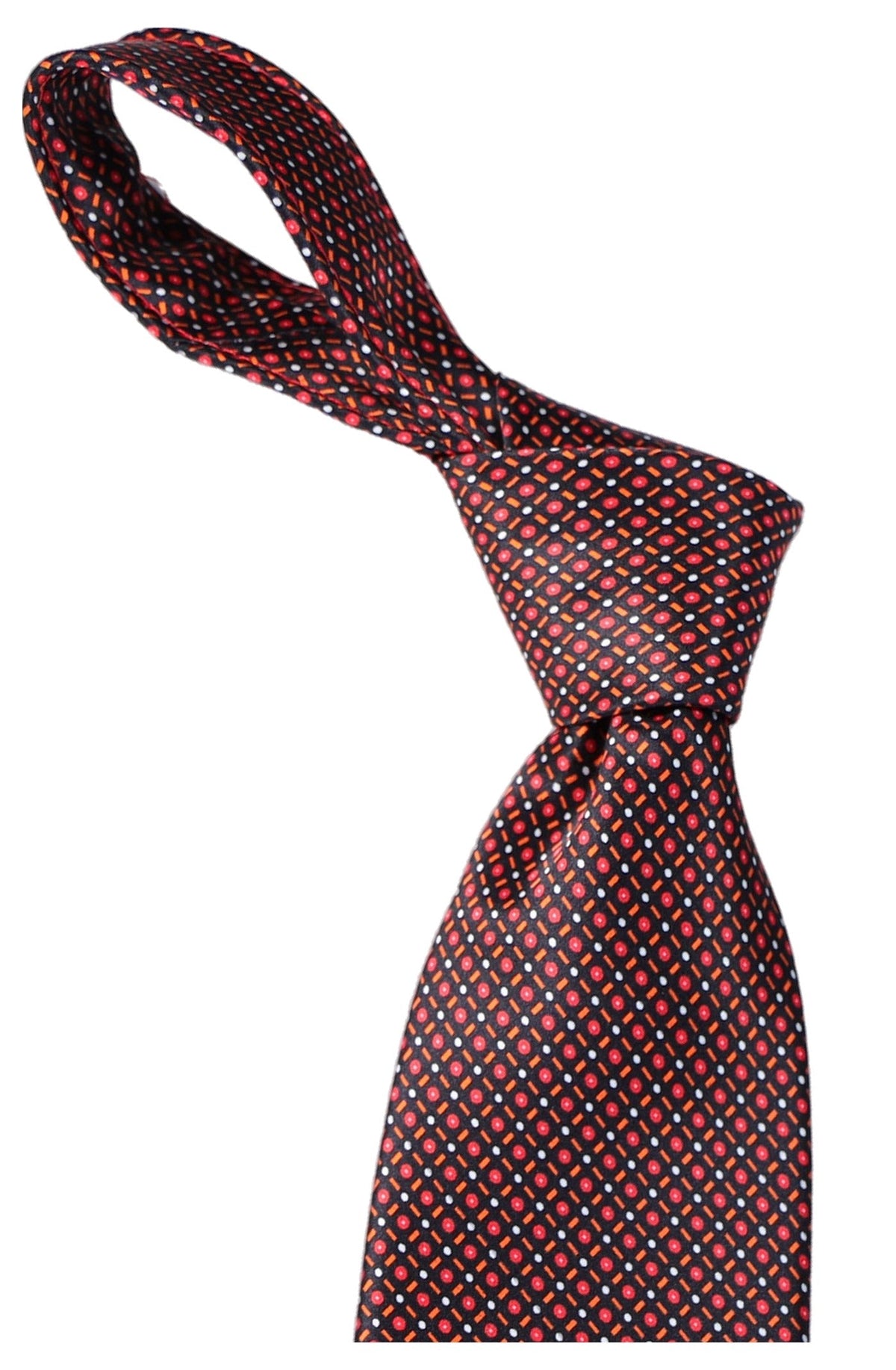 Italo Ferretti - Silk Tie - Mens Tie - Mondo Uomo - Burgundy Micro Neat - T3-02 - Knot