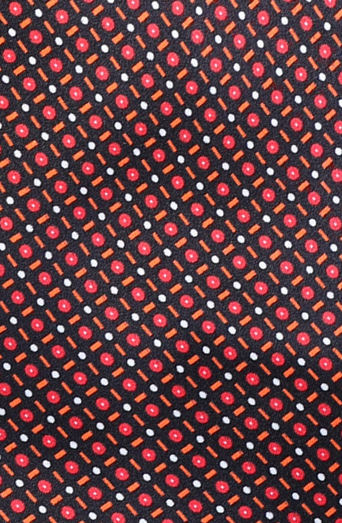 Italo Ferretti - Silk Tie - Mens Tie - Mondo Uomo - Burgundy Micro Neat - T3-02 - Silk Detail