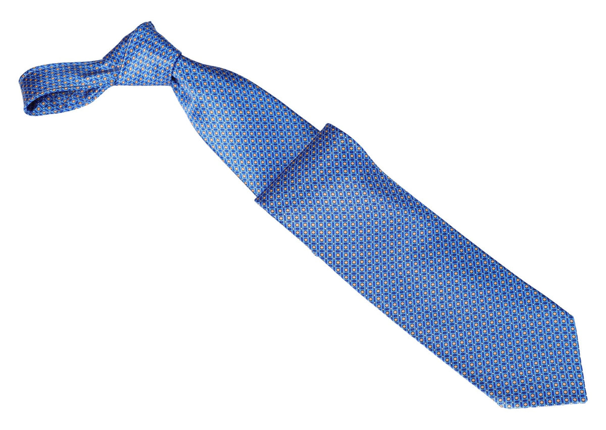 Italo Ferretti Silk Tie, Sky Blue Diamond Neat