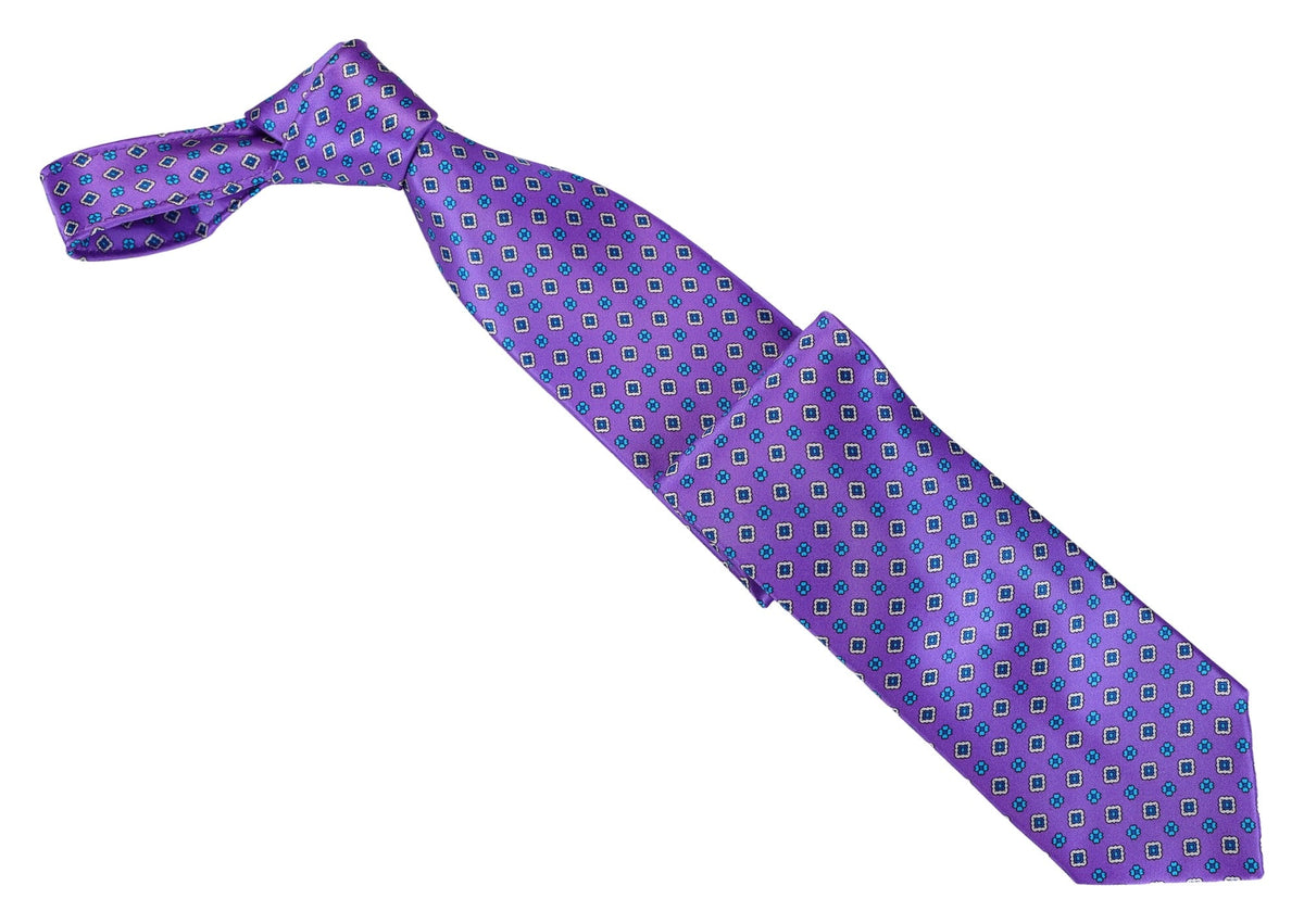 Italo Ferretti Silk Tie, Violet Diamond Neat