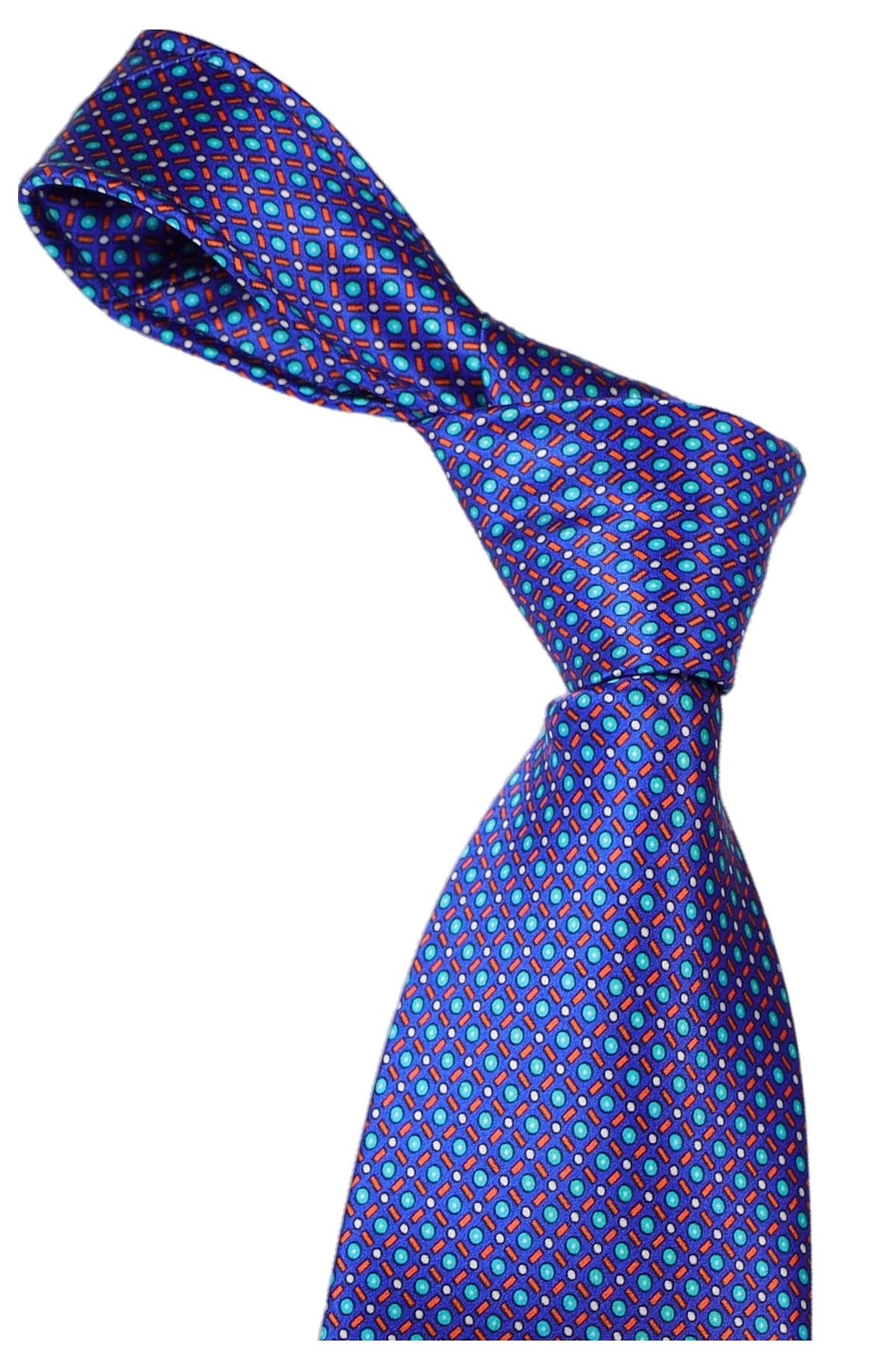 Italo Ferretti Silk Tie, Royal Blue Micro Neat