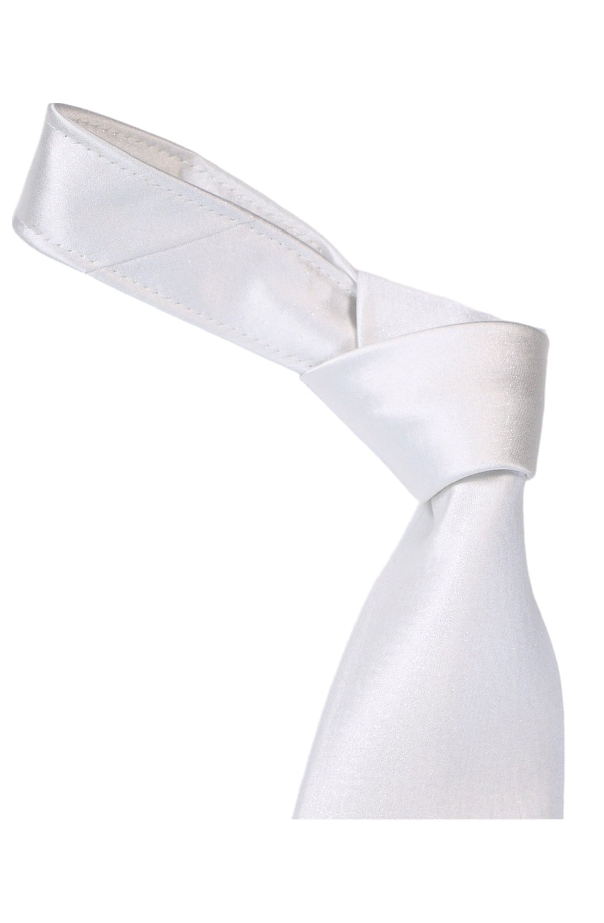 Italo Ferretti - Silk Tie - Mens Tie - Mondo Uomo - White Shimmer Solid - T4-03 - Knot