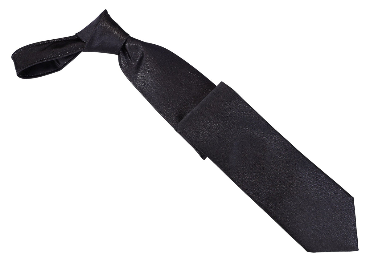 Italo Ferretti - Silk Tie - Mens Tie - Mondo Uomo - Black Shimmer Solid - T4-05 - Front