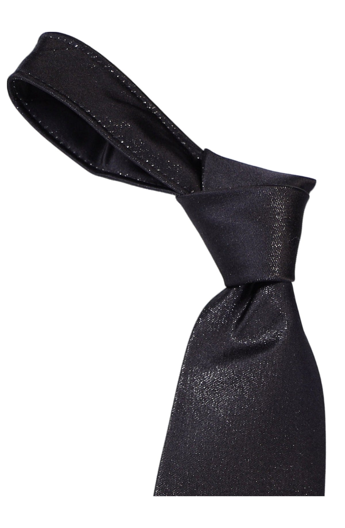 Italo Ferretti - Silk Tie - Mens Tie - Mondo Uomo - Black Shimmer Solid - T4-05 - Knot