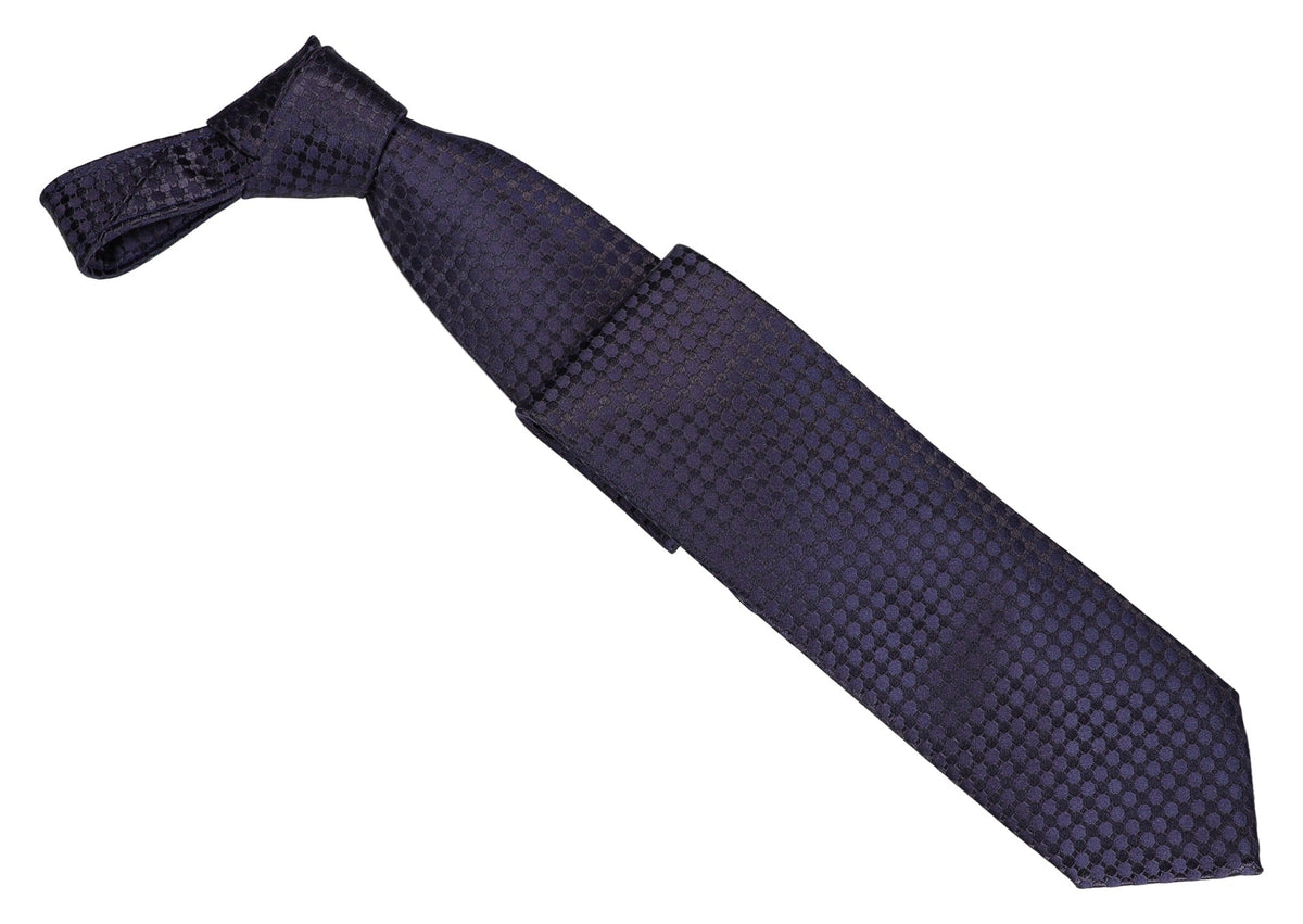 Italo Ferretti Silk Tie, Navy Tonal Dot