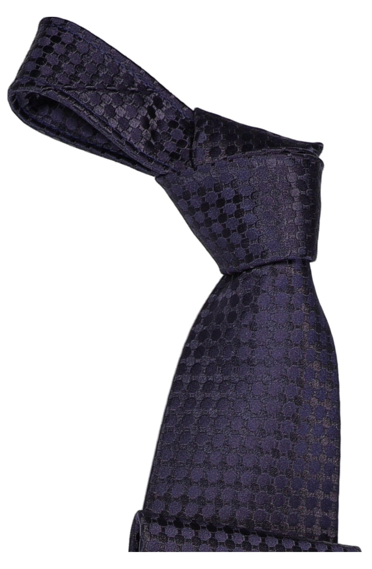 Italo Ferretti Silk Tie, Navy Tonal Dot