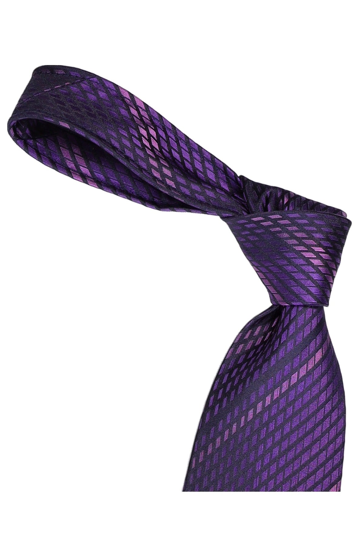 Italo Ferretti Silk Tie, Purple Tonal Diagonal Stripe