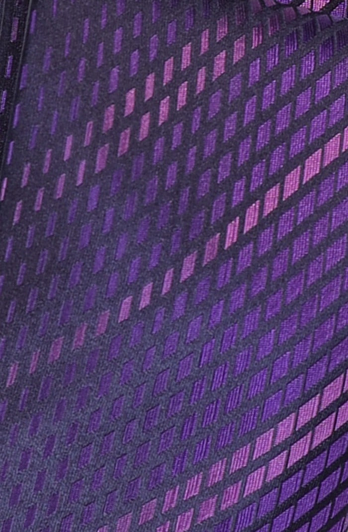 Italo Ferretti Silk Tie, Purple Tonal Diagonal Stripe